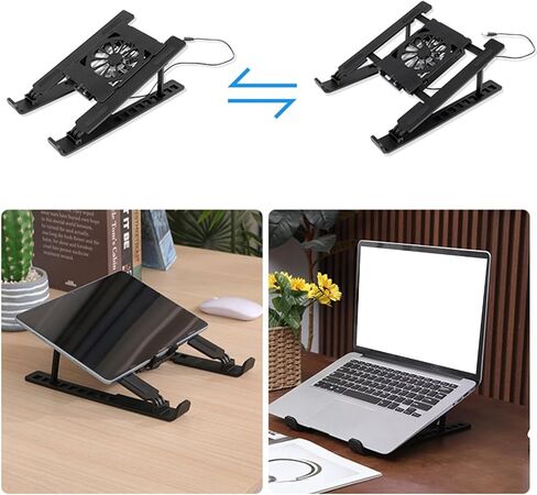 Multiple Angled Adjustable Laptop Cooling Stand Foldable Portable Design with Silents USB Fan Portable Multiple Speed Cooling Pad for Laptop in Saudi Arabia