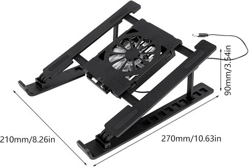 Multiple Angled Adjustable Laptop Cooling Stand Foldable Portable Design with Silents USB Fan Portable Multiple Speed Cooling Pad for Laptop in Saudi Arabia