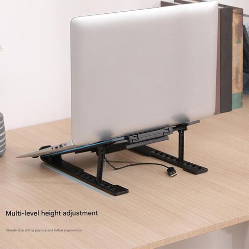 Multiple Angled Adjustable Laptop Cooling Stand Foldable Portable Design with Silents USB Fan Portable Multiple Speed Cooling Pad for Laptop in Saudi Arabia