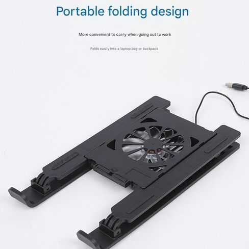 Multiple Angled Adjustable Laptop Cooling Stand Foldable Portable Design with Silents USB Fan Portable Multiple Speed Cooling Pad for Laptop in Saudi Arabia