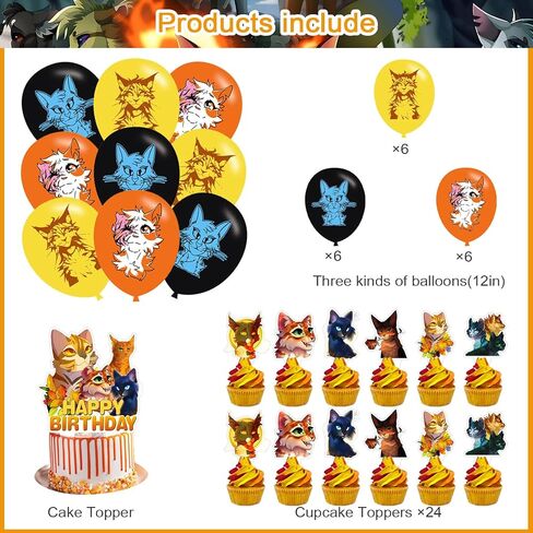 Warriors Cats Birthday Party Backdrop Photo Background Warriors Cats Birthday Party Decorations Banner Cartoon Cat Theme Photography Backdrop in Saudi Arabia
