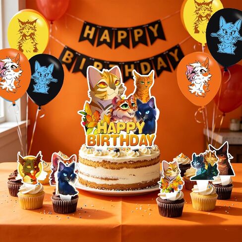 Warriors Cats Birthday Party Backdrop Photo Background Warriors Cats Birthday Party Decorations Banner Cartoon Cat Theme Photography Backdrop in Saudi Arabia