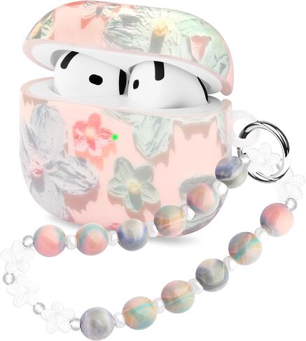 Marble Case for Airpods 4 Cute Aesthetic Cover Compatible with Air Pods 4st Generation (2024) Shell for Girls Pink Blue in Saudi Arabia