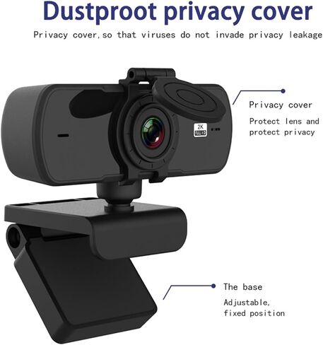 Webcam 2K 1080P Web Camera with Microphone USB Cam in Kuwait