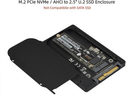 GEEHOOD M.2 PCIe 4.0 3.0 NVMe SSD to U.2 (SFF-8639) 2.5 Inch Enclosure, Only for M.2 PCI-e Bus NVMe or AHCI Protocol SSD, Not Compatible with SATA SSD nor SAS Controllers in Saudi Arabia