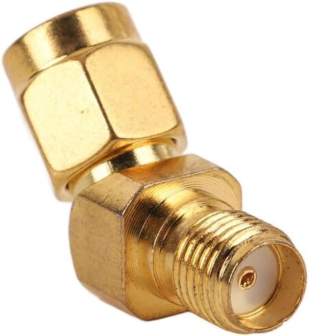 SMA Male to Female Connector 45 Degree Angle - Wide Frequency Band Adapter for Antenna and Communication Equipment, Gold Plated Copper in Saudi Arabia