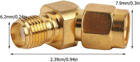 SMA Male to Female Connector 45 Degree Angle - Wide Frequency Band Adapter for Antenna and Communication Equipment, Gold Plated Copper in Saudi Arabia