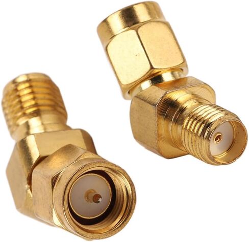 SMA Male to Female Connector 45 Degree Angle - Wide Frequency Band Adapter for Antenna and Communication Equipment, Gold Plated Copper in Saudi Arabia