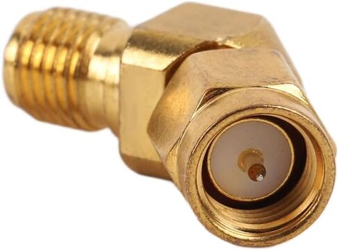 SMA Male to Female Connector 45 Degree Angle - Wide Frequency Band Adapter for Antenna and Communication Equipment, Gold Plated Copper in Saudi Arabia