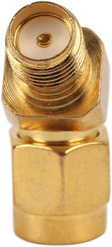 SMA Male to Female Connector 45 Degree Angle - Wide Frequency Band Adapter for Antenna and Communication Equipment, Gold Plated Copper in Saudi Arabia
