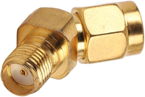 SMA Male to Female Connector 45 Degree Angle - Wide Frequency Band Adapter for Antenna and Communication Equipment, Gold Plated Copper in Saudi Arabia