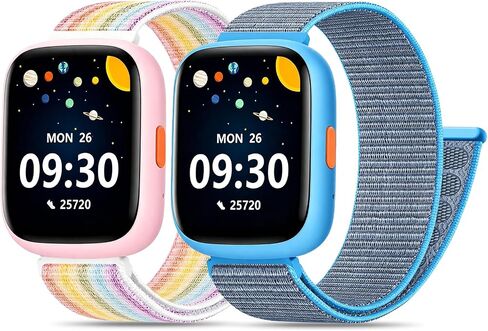 HSWAI 2 Pack Nylon Loop Strap Compatible with BIGGERFIVE Brave 2 Watch Band, Quick Release Sport Soft Adjustable Breathable Strap Wristband Replacement for Brave BW01/BW02 in Kuwait