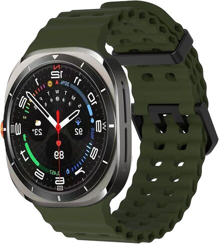 Silicone Bands Compatible with Samsung Galaxy Watch Ultra 47mm Men Women, Soft Silicone Wristbands Waterproof Replacement Strap for Galaxy Watch 7 Ultra 2024-Orange in Saudi Arabia