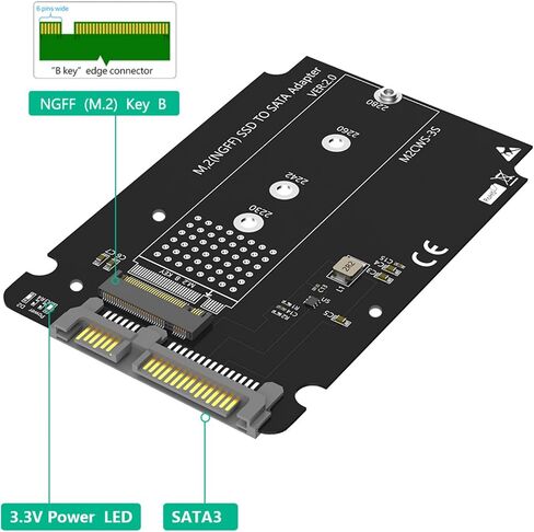 Metal Case B NGFFs HDDs to 2.5 SATA3.0 6Gb / s Adapter Card with Enclosure Socket NGFFs Adapter HDDs Converters Enclosure in Saudi Arabia