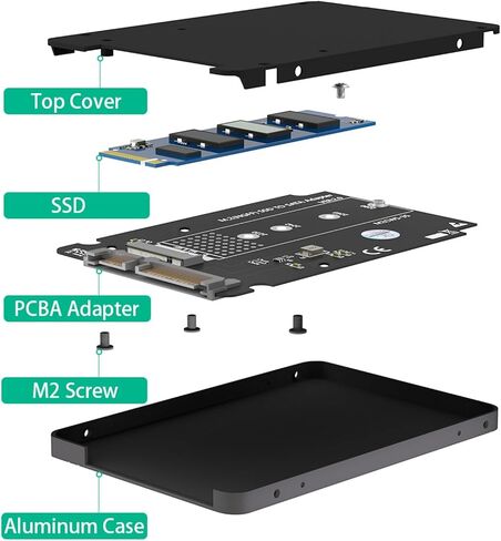 Metal Case B NGFFs HDDs to 2.5 SATA3.0 6Gb / s Adapter Card with Enclosure Socket NGFFs Adapter HDDs Converters Enclosure in Saudi Arabia
