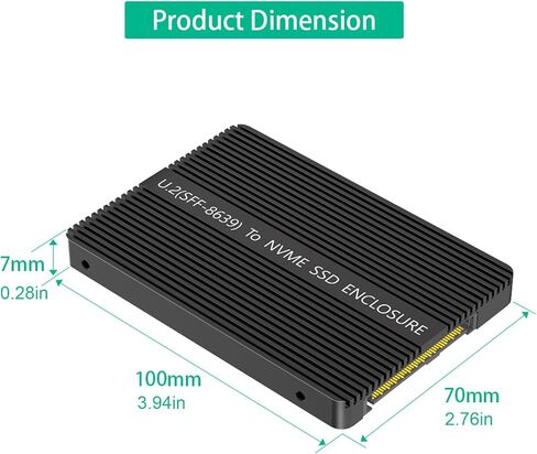 NVME HDDs to PCIe U.2 SFF-8639 2.5" Enclosure Case Box NVME HDDs to U.2 SFF-8639 Adapter Converters in Saudi Arabia