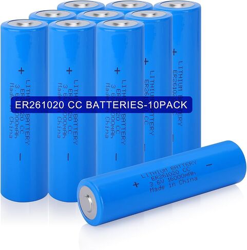 10 Pack ER261020 3.6V 16000mAh Li-SOCl₂ Battery - for Digitrak Sonde/Locator, Memory Backup, Long Shelf Life in Kuwait