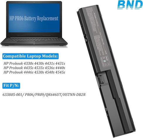 BND 4430S 4530SLaptop Battery for HP ProBook 4330s 4331s 4430s 4431s 4530s 4535s 4435s 4436s 4440s 4441s 4446s 4540s 4545s 7420, 5200mAh/6-Cells in Kuwait