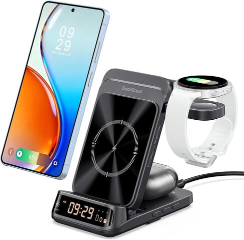SwanScout 708S 3-in-1 Foldable Wireless Charger for Samsung Devices in Saudi Arabia