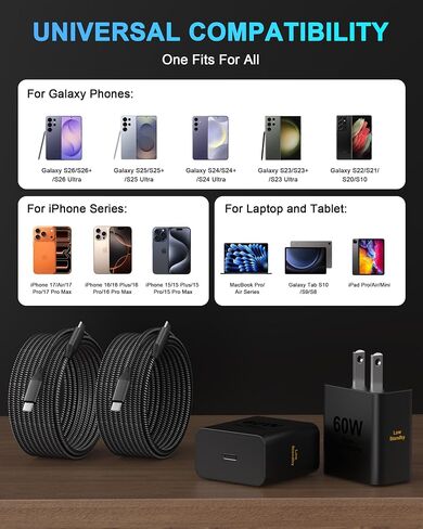60W USB C Super Fast Charger for Galaxy S26 S25 S24 S23 S22 Ultra in Kuwait