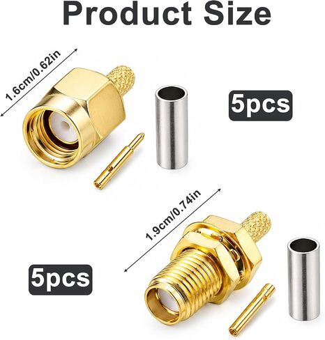 10Pcs SMA Connectors RG174 RG316 Solder SMA Coax Connectors Attachment in Kuwait