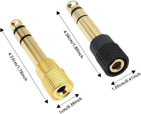 4pcs 6.5mm to 3.5mm Female Stereo Audio Jack Adapter,Headphone Adapter Audio Converter for Aux Cable,Guitar Amplifier,Bass,Earphone,Headset,Digital Piano,Keyboard,Mixer in Saudi Arabia