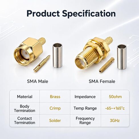 10Pcs SMA Connectors RG174 RG316 Solder SMA Coax Connectors Attachment in Kuwait