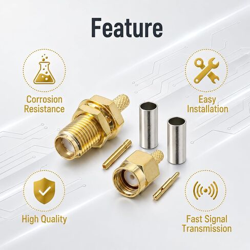10Pcs SMA Connectors RG174 RG316 Solder SMA Coax Connectors Attachment in Kuwait