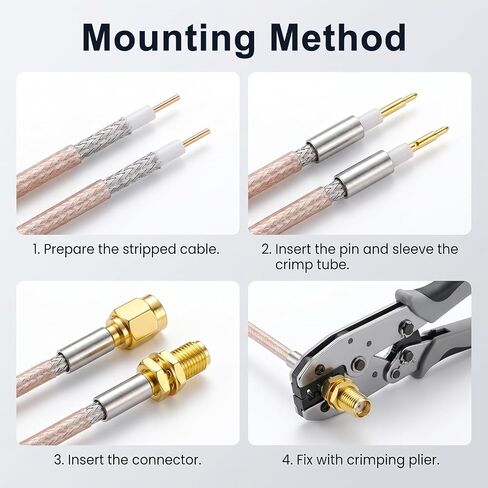 10Pcs SMA Connectors RG174 RG316 Solder SMA Coax Connectors Attachment in Kuwait