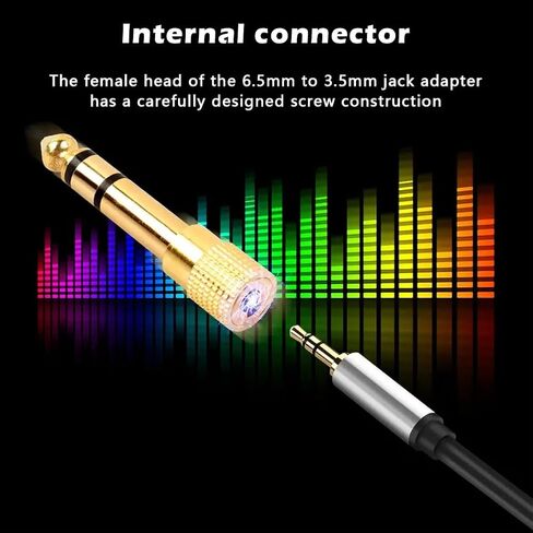 4pcs 6.5mm to 3.5mm Female Stereo Audio Jack Adapter,Headphone Adapter Audio Converter for Aux Cable,Guitar Amplifier,Bass,Earphone,Headset,Digital Piano,Keyboard,Mixer in Saudi Arabia