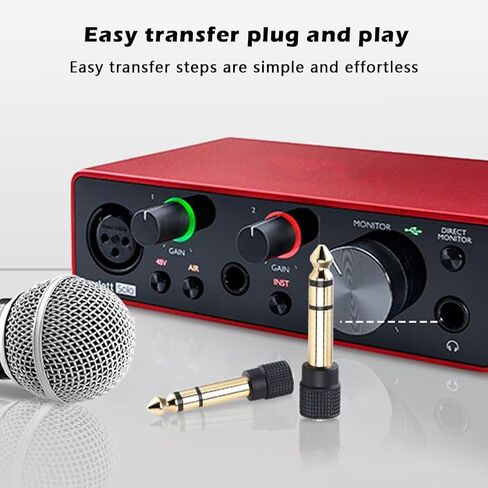 4pcs 6.5mm to 3.5mm Female Stereo Audio Jack Adapter,Headphone Adapter Audio Converter for Aux Cable,Guitar Amplifier,Bass,Earphone,Headset,Digital Piano,Keyboard,Mixer in Saudi Arabia