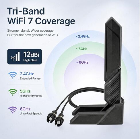 WiFi 7 Antenna for Asus ROG/TUF/Prime/X870/Z890/B850 Wi-Fi Moving Antennas in Saudi Arabia