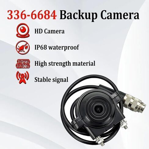 336-6684 Backup Camera Compatible with Caterpillar CAT 232D 242D 262D 289D 299D 257D Excavators, Loaders, Trucks, and Dozers 3366684 in Saudi Arabia