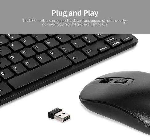 Wireless 78 Key Mini Keyboard and Mouse Set for Office Portable Combo in Saudi Arabia