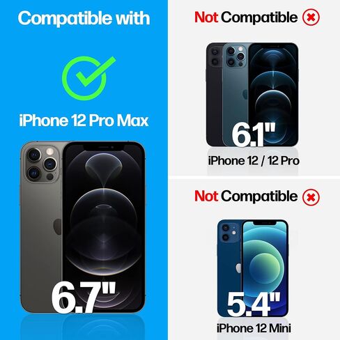 Power Theory Designed for iPhone 12 Pro Max Screen Protector Tempered Glass [9H Hardness], Easy Install Kit, 99% HD Bubble Free Clear, Case Friendly, Anti-Scratch, 2 Pack in Kuwait