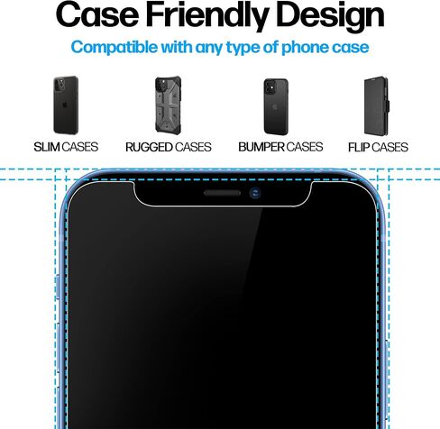 Power Theory Designed for iPhone 12 Pro Max Screen Protector Tempered Glass [9H Hardness], Easy Install Kit, 99% HD Bubble Free Clear, Case Friendly, Anti-Scratch, 2 Pack in Kuwait