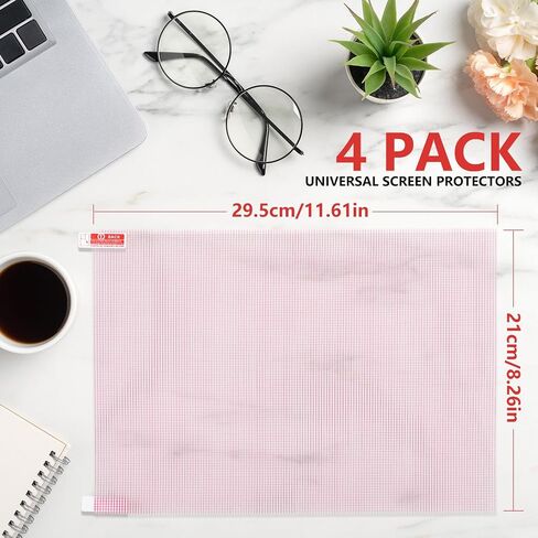 4-Pack Cut to Fit Screen Protector [295mm×210mm] Universal Size Adjustable Screen Protector Sheets, Scratch-Proof Cuttable Protective Film for Phone, GPS, Smart Watch, Tablet, Camera in Saudi Arabia