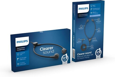 PHILIPS ACC0233 Playback Stethoscope Headphones Dictation and Playback Systems Without Joint and One-Ear Hook 3.5 mm Jack Anthracite in Kuwait