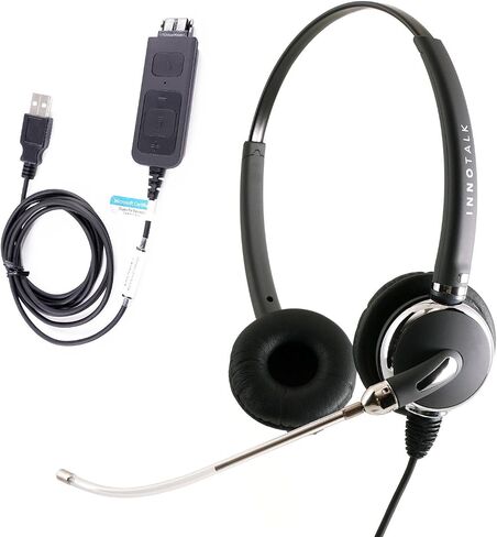 INNOTALK Voice Tube Mic USB Headset Built in GN netcom Quick Disconnect for Skype, Cisco Jabber, Avaya One-X Agent, 3CX VoIP softphones. in Saudi Arabia