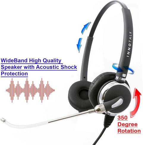 INNOTALK Voice Tube Mic USB Headset Built in GN netcom Quick Disconnect for Skype, Cisco Jabber, Avaya One-X Agent, 3CX VoIP softphones. in Saudi Arabia