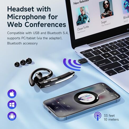Boytond Bluetooth Earpiece V6.1,Single-Ear Wireless Headset in Kuwait