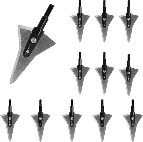 6/12pcs 125 Grain Traditional Archery Arrow Tips Screw in Arrowheads Fixed Blade Arrow Broadhead Stainless Steel Archery Arrowheads for Small Game Hunting in Kuwait