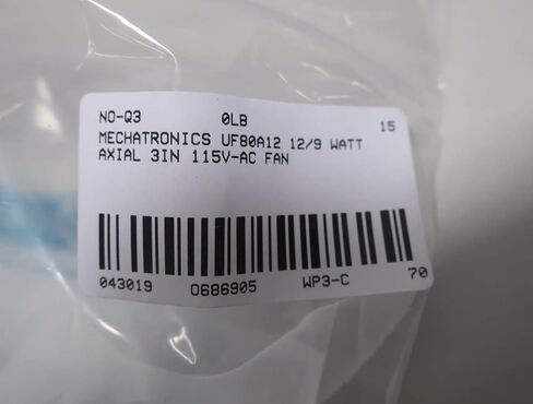 MECHATRONICS UF80A12 AXIAL 80MM 115V-AC Fan R686905 in Saudi Arabia