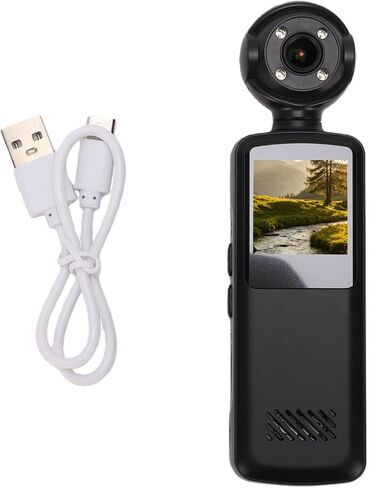 1080P Pocket Camera,Handheld Vlogging Camera with 180 Rotating Len and LED Ligh for Daily Recording in Kuwait