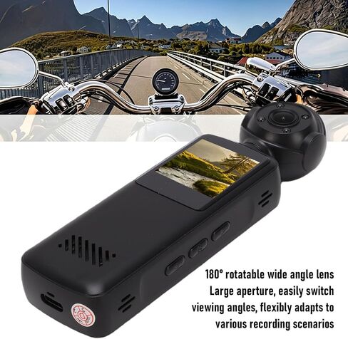 1080P Pocket Camera,Handheld Vlogging Camera with 180 Rotating Len and LED Ligh for Daily Recording in Kuwait