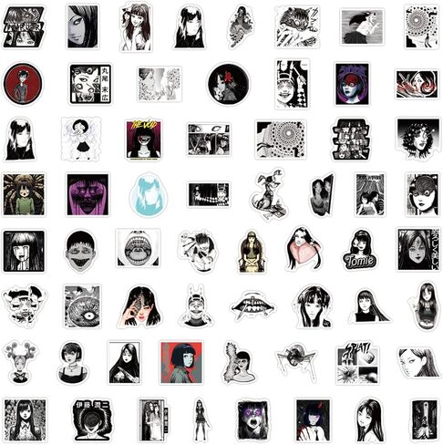 120Pcs Tomie Stickers Cool Junji Ito Manga Stickers, Vinyl Waterproof Terrifying Halloween Sticker for Laptop, Guitar, Water Bottle, Birthday Gifts for Girls, Kids, Teens (Tomie) in Saudi Arabia