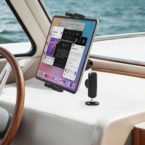 Drill-Base Tablet Mount for Boat Helm, Metal Arm Rust-Proof Coating in Saudi Arabia