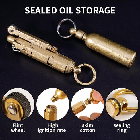 Handmade Trench Lighter WWI WWII Windproof Vintage Kerosene Pipe Lighter and Copper Brass Fuel Bottle, Gift for Men Dad Father Husband Grandparents in Kuwait