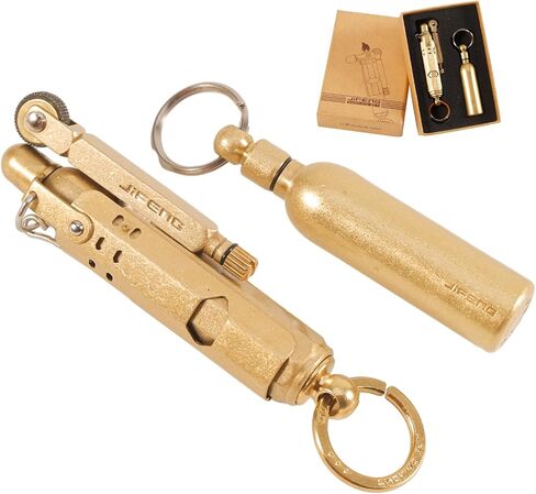 Handmade Trench Lighter WWI WWII Windproof Vintage Kerosene Pipe Lighter and Copper Brass Fuel Bottle, Gift for Men Dad Father Husband Grandparents in Kuwait