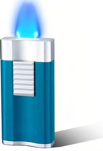 Windproof Butane Torch Lighter with Adjustable Blue Flat Jet Flame, Refillable Lighters for Candles, Grilling, Camping, Outdoor Use (Fuel Not Included) (Black) in Saudi Arabia